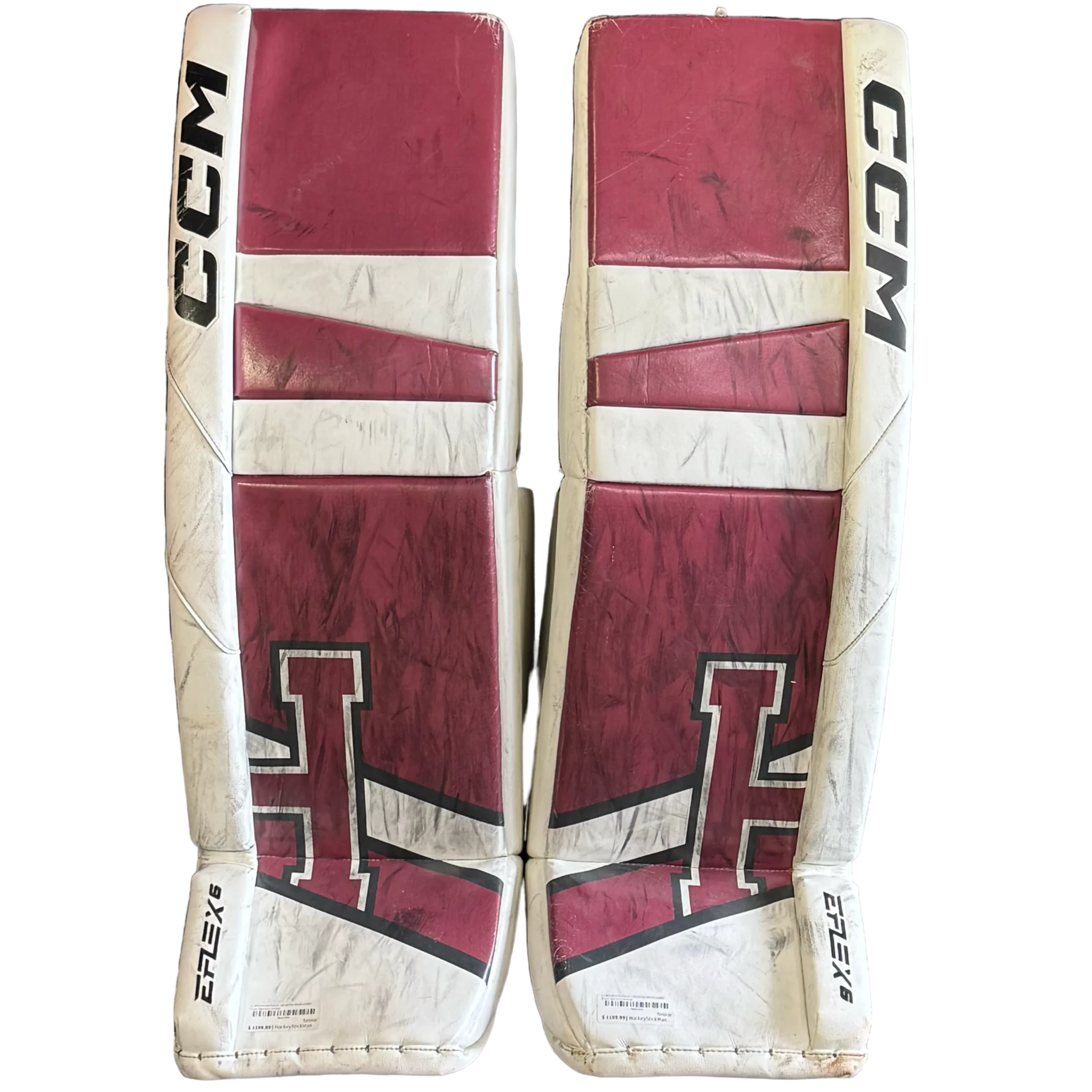 CCM Extreme Flex 6 - Jambières de gardien de but Pro Stock d'occasion (marron/blanc)